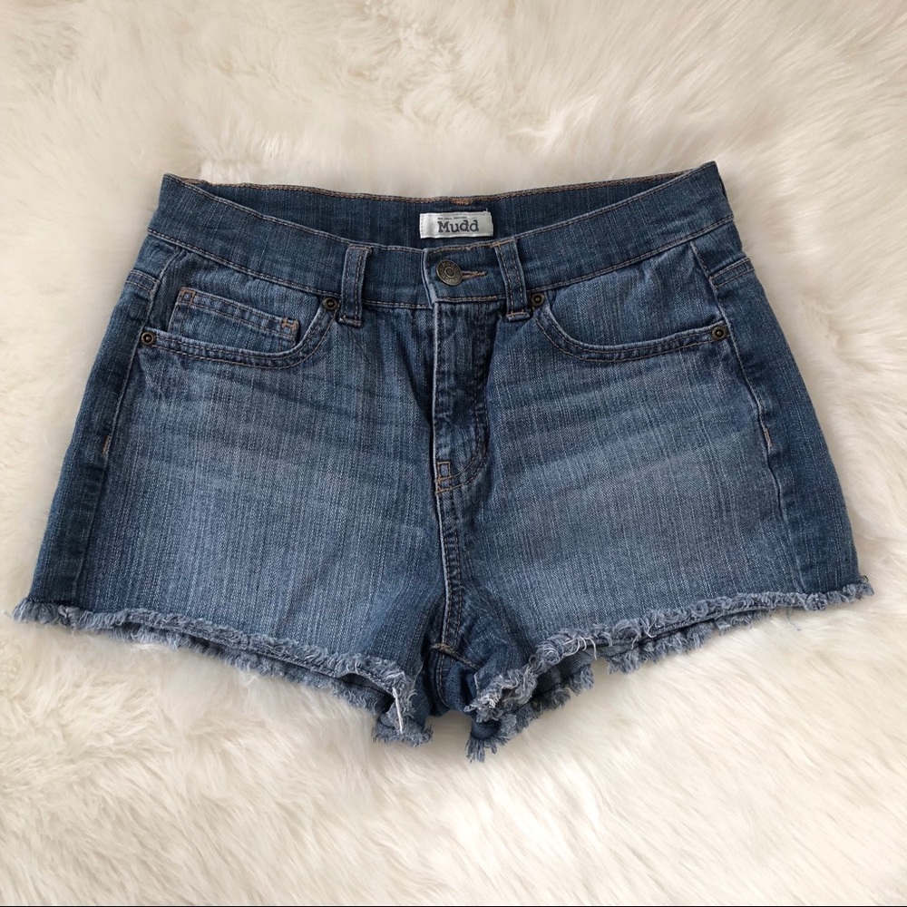Mudd Frayed Hem Denim Shorts